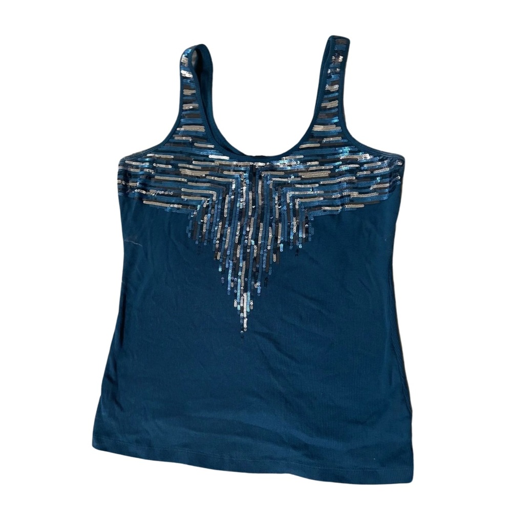Sequence turquoise tank top